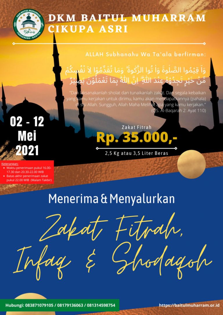 Penerimaan dan Penyaluran Zakat Fitrah, Infaq dan Shadaqah 1442H  DKM