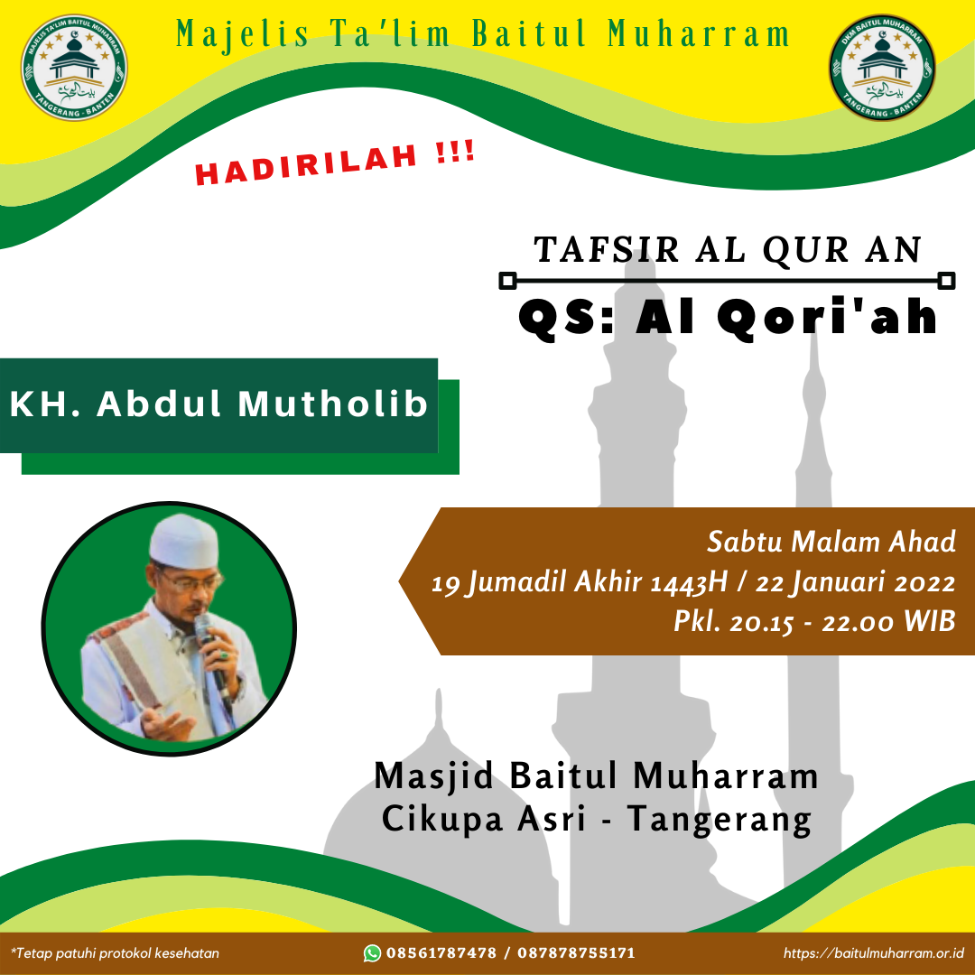 Kajian Rutin Pekan ke-4: Tafsir Al Quran, Surat Al Qori'ah